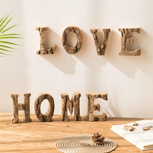 Natural birch bark LOVE HOME letters for wall decor and Nordic DIY ornaments