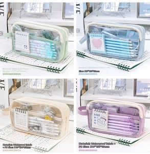 Detailed four-color comparison of waterproof triple-layer large capacity pencil cases