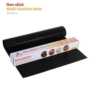 Non-stick fiberglass BBQ grill mat 40x50cm with black heat resistant coating