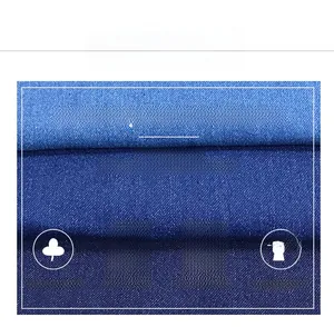 Dettaglio della trama del denim blu che mostra la trama a saia e il cotone traspirante