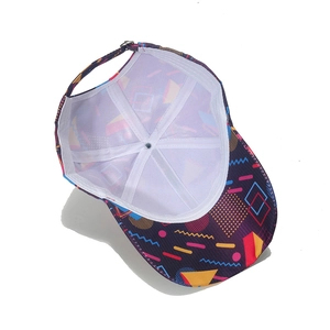 Detailed inner view of retro 80s baseball cap with breathable lining and adjustable strap