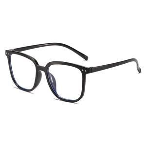 Lunettes anti-lumière bleue noir dégradé avec grande monture et rivets argentés