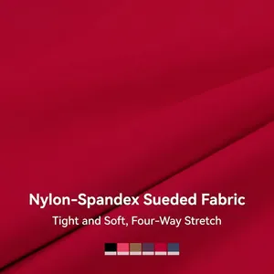 Slim-fit brushed yoga set for women in vibrant red with high-elastic performance fabric