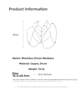 Detail view of silver rhombus zircon body chain showing geometric layered mesh structure