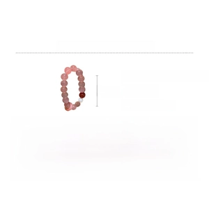 Detail of beaded bracelet with pink natural agate, strawberry quartz and freshwater pearl