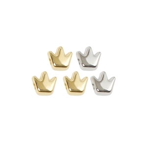Golden and silver crown-shaped spacer beads for DIY jewelry and necklace making