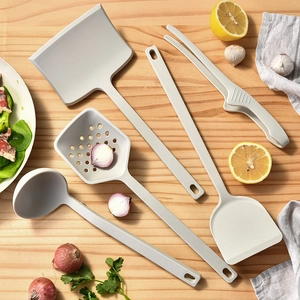 Silicone Kitchen Utensils Cooking Tools Spatula Soup Spoon Slotted Turner Tongs Heat Resistant Nonstick Integrated Handle