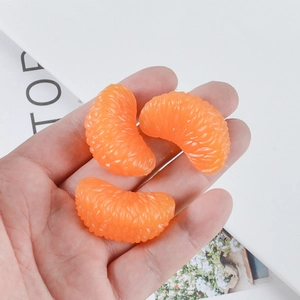 Realistic PVC artificial orange segment slices for DIY crafts and keychain decoration