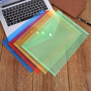 Document File Folder Envelopes PP Plastic Translucent Waterproof Snap Button Closure For Office School Student Home Storage