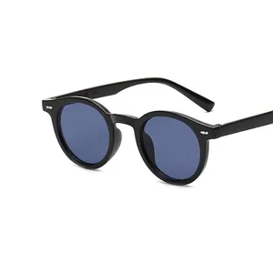 Retro Round Frame Sunglasses UV400 Protection PC Frame Rivet Decoration Vintage Fashion Eyewear For Men And Women