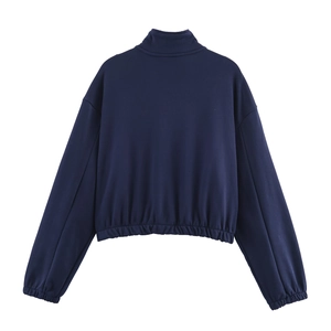 Ensemble sweat et pantalon décontracté bleu foncé avec poignets élastiques et vue arrière