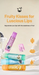 Fruity lip balm set with grape avocado blueberry and mango scents for daily lip care