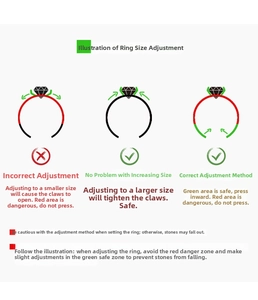 Instructional guide for adjusting S925 silver open ring size safely to prevent damage