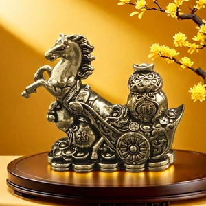 Statua Cavallo Ottone Retrò Successo Ricchezza Feng Shui Figurina Ufficio Scrivania Decorazione Casa Tradizionale Cinese