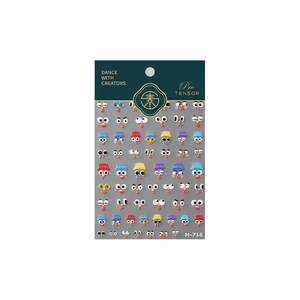 Self-adhesive 3D cartoon expression nail stickers M-716 with cute facial patterns