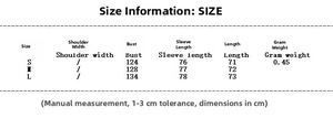 Size chart showing bust and length measurements for the diamond quilted cotton jacket