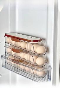 Detailed view of the snap-fit design for stable stacking of the tiered egg storage box