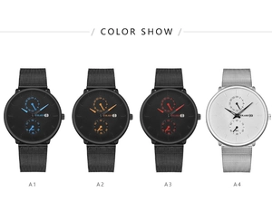 Muestra de colores de relojes de cuarzo para hombre con correas de malla milanesa