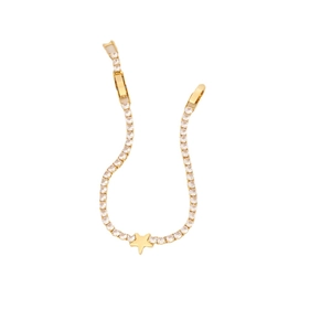 18K gold-plated bracelet with a star pendant and sparkling cubic zirconia stones