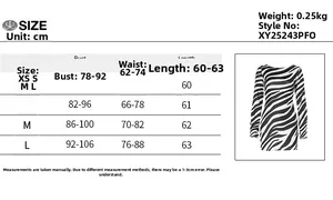 Size chart detail for backless animal print bodycon mini dress showing bust and waist guide
