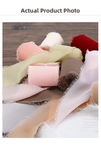 Close-up of multicolored frayed edge chiffon ribbons for floral gift packaging and bouquets