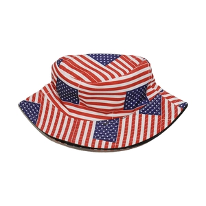 Unisex summer bucket hat with all-over American flag print for Independence Day celebrations