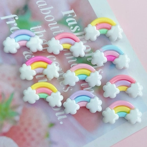 Mini macaron colorful rainbow cloud resin charms for DIY phone cases and hair clips