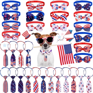 Lot détaillé de 30 nœuds papillon et cravates tricolores pour animaux fête nationale