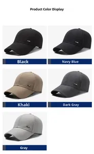 Detailed view of casual business baseball caps set in five classic colors for men