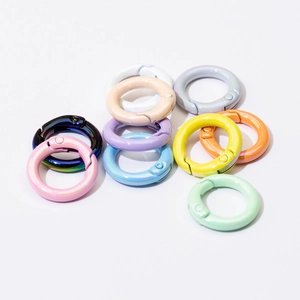 Colorful spring O-rings for DIY keychains in various UV plated pastel shades