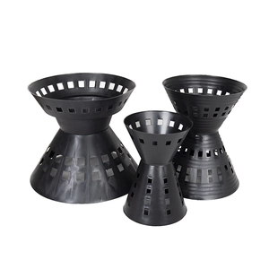 Black plastic floral arrangement bucket set with breathable hollow mesh design
