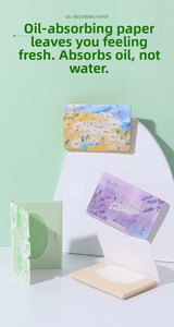 Detailed view of scented oil-blotting papers in chamomile lavender and green tea sets
