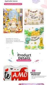 Detail view of durable aluminum foil balloons with vibrant party decoration patterns