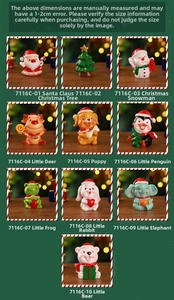 Detailed grid view of ten mini resin Christmas animal figurines for holiday tabletop decor