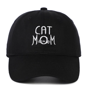 Cotton Baseball Cap Cat Mom Embroidered Adjustable Soft Top Outdoor Sports Casual Hat For Women Cat Lovers
