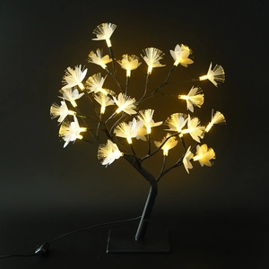 Birch fiber optic flower tree lamp with warm white LED lights for home festive decoration
