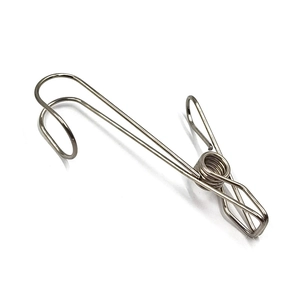Durable stainless steel long hook clip for laundry drying and document organization