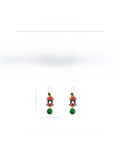 Detailed size chart for vintage heart fringe earrings with measurements 4.3cm by 1.4cm