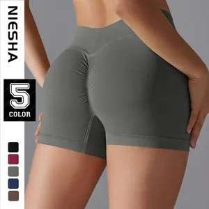 Women's High Waist Seamless Yoga Shorts Scrunch Butt Lifting Tummy Control Gym Workout Running Tight Sports Fitness Pants