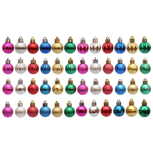 Set of 12 colorful 3cm assorted Christmas tree ball ornaments in various textures