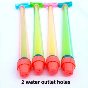 Detail of 4-piece pull-out water guns showing the 2 water outlets and translucent design