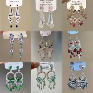 Elegant Dangle Earrings Alloy Rhinestone Water Drop Floral Tassel Vintage Luxury For Women With Silver Earring Post