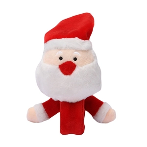 Cute plush Santa Claus slap bracelet made of soft red fabric for Christmas party favors