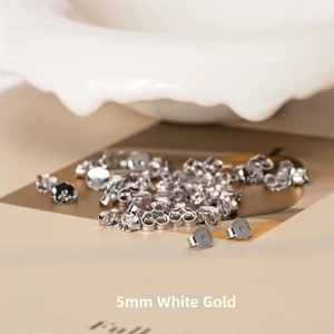 Macro detail of 925 sterling silver earring backs with S925 hallmark and 5mm size