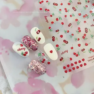 Adesivi Per Unghie In Rilievo Design Frutta Pesca Ciliegia Decorazione Manicure Fai Da Te Per Donne Ragazze