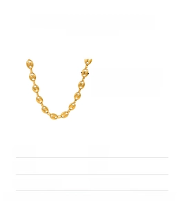 Detailed product specification chart for stainless steel coffee bean chain necklace