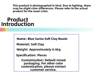 Specifications of blue Santa Claus polymer clay beads for DIY jewelry making