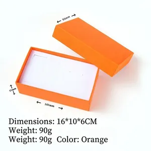 Orange gift box set with 6-compartment insert for watches and jewelry 16x10x6cm