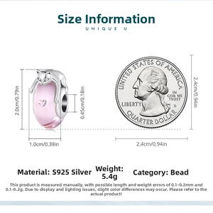 S925 silver cat charm size details with heart gem, 2.0cm height with coin reference