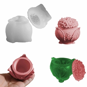 Flower Cluster Leaf Storage Box Silicone Mold DIY Resin Casting Plaster Candle Cup Container With Lid Handcrafted
